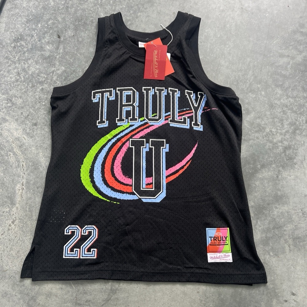 Mitchell & Ness Truly U Men's Mesh Graphic Jersey Tank Black Medium NWT